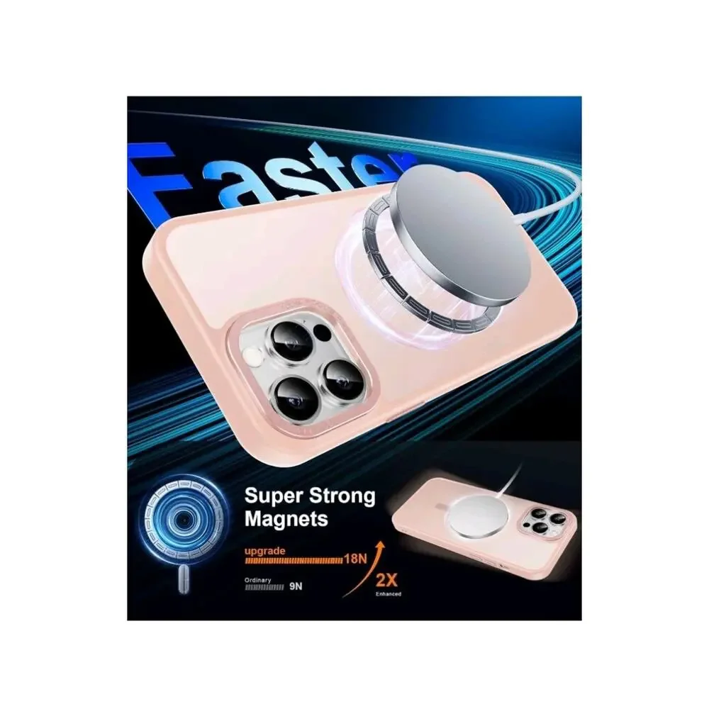 LUHOURI Enhanced Magnetic for iPhone 12 Case,iPhone 12 Pro Case Pink